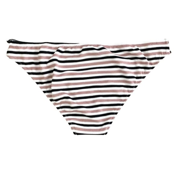 Shade & Shore Striped Pique Cheeky Bikini Bottom Bathing Swim S M - Picture 3 of 9